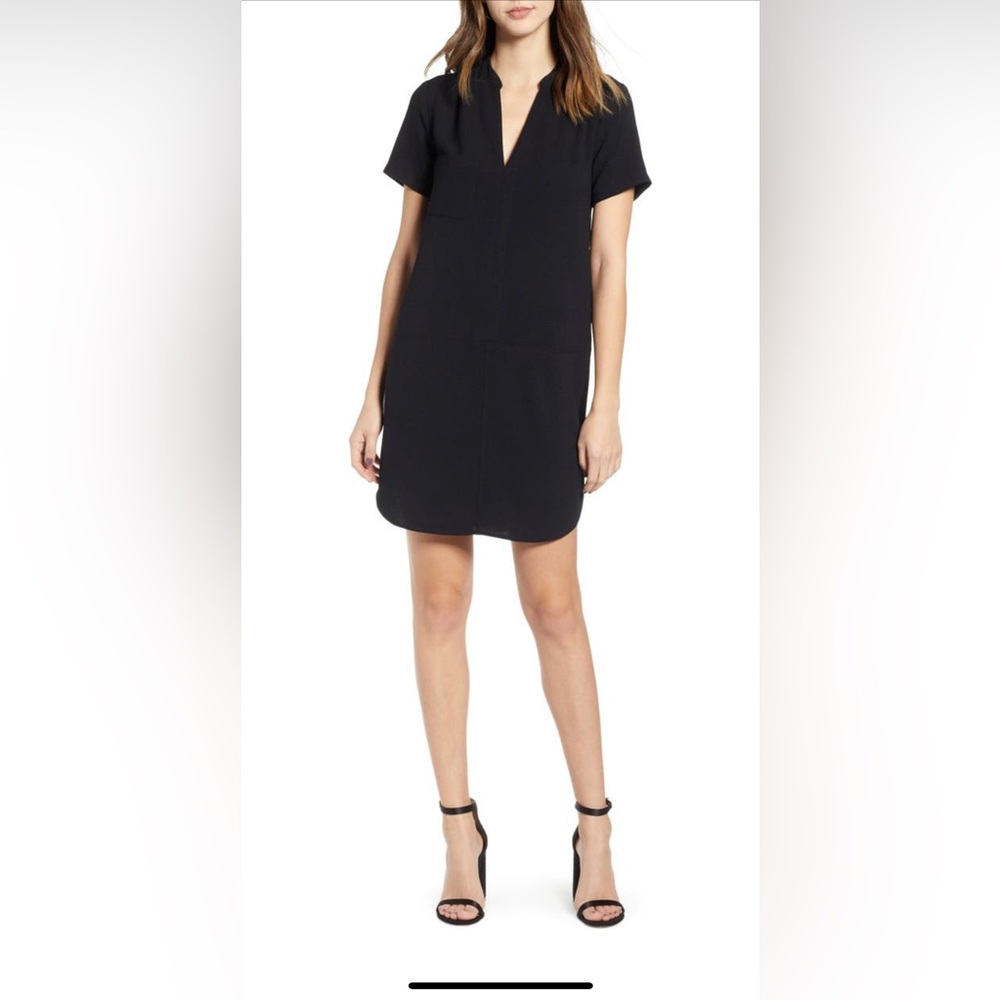 All in Favor Hailey Crepe Casual Dress Black XS
